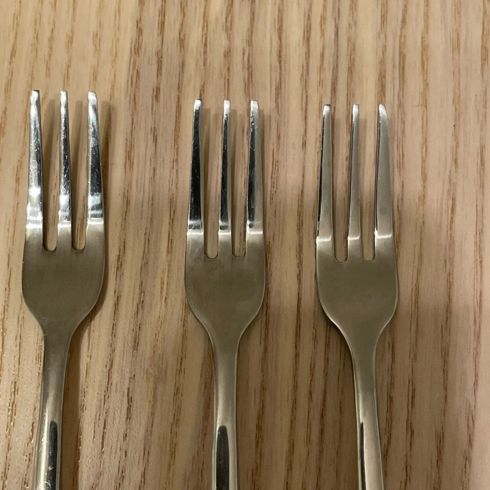 Cambridge flatware‎ stainless steel demitasse fold set of three silver tone